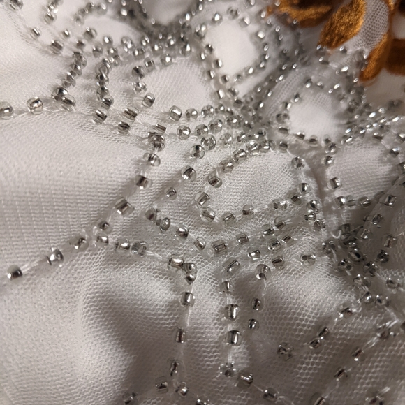 white beaded mid length dress - Picture 6 of 7